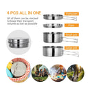 LIXADA Stainless Steel Camping Cookware Set for Outdoor Cooking