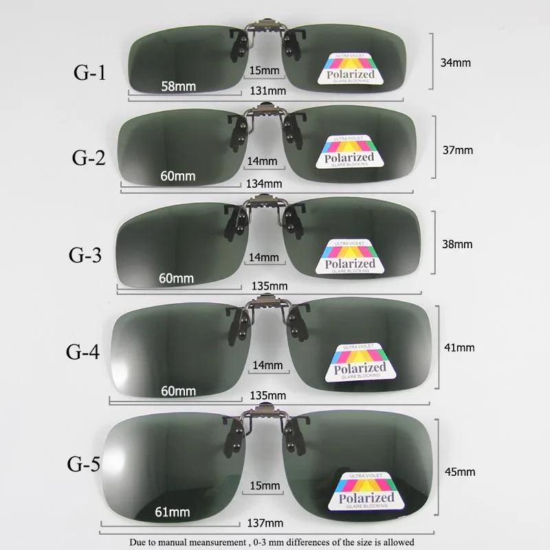 Versatile Polarized Clip-On Sunglasses for Prescription Glasses - UV Protection for Men & Women