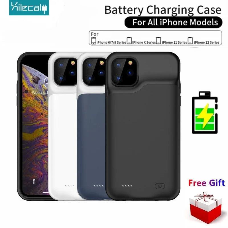 Xilecaly Battery Case For iPhone 15 Pro Max 13 14 Pro 12 Mini Power Bank Charging Charger Cover for iPhone XS Max XR 6s 7 8 Plus  ourlum.com   