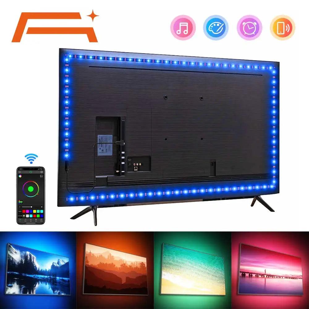 Colorful LED Strip Lights with Bluetooth Control for TV Backlight and Room Decoration  ourlum.com   