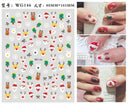 Festive Santa & Snowman Nail Art Stickers for Manicures