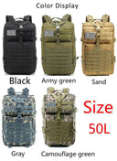 Durable 30L/50L Waterproof Tactical Backpack for Outdoor Use