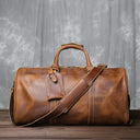 New Retro Male Carry-on Bag Large Capacity Leather Bag