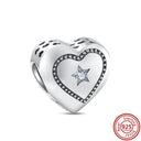 Crown Flowers Heart Silver Bead Charm Elegant Pandora Accessory