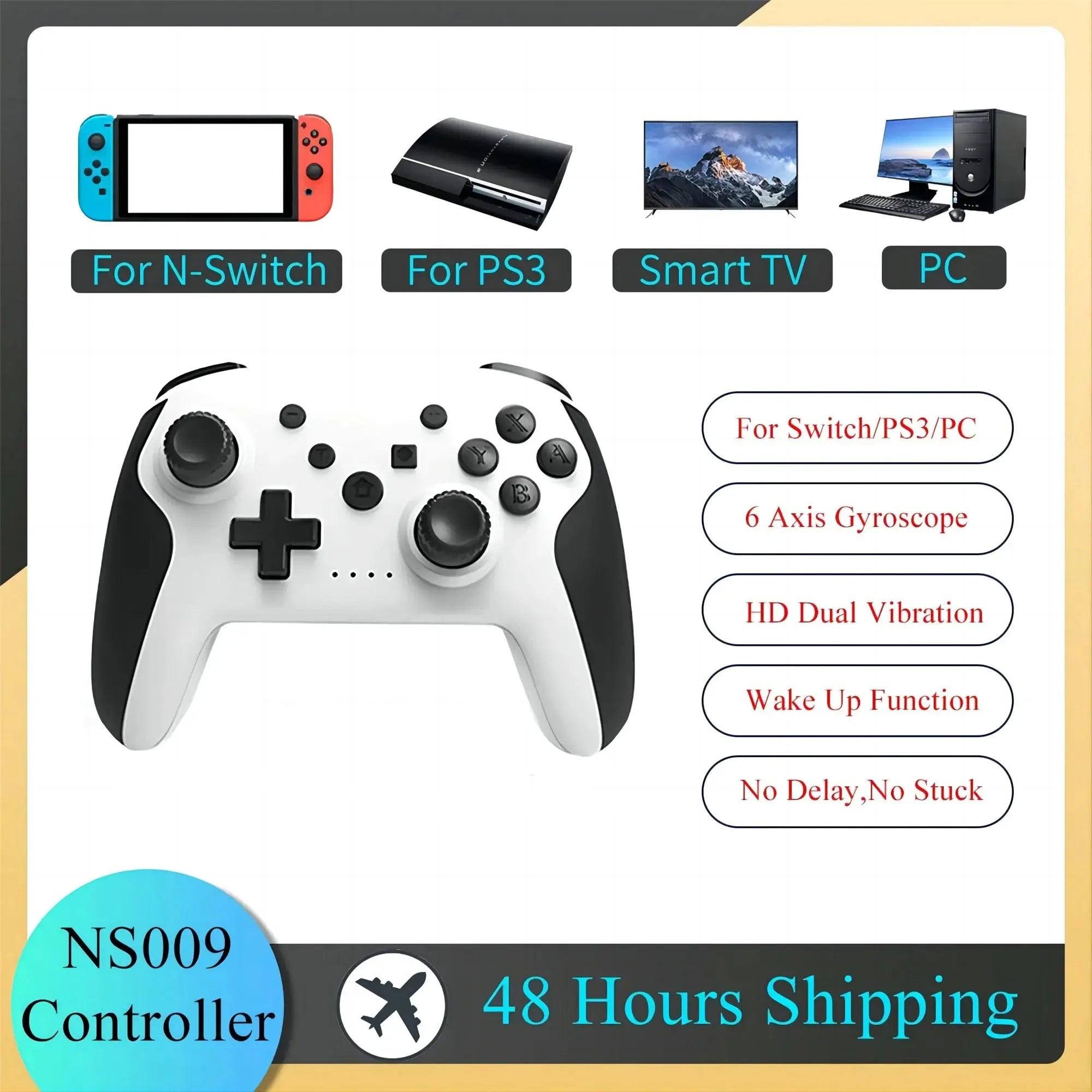 GAMINJA NS009 Bluetooth Game Controller Wireless Gamepad For Nintendo Switch Console PS3 PC Windows 7 10 Dual Vibration Joystick