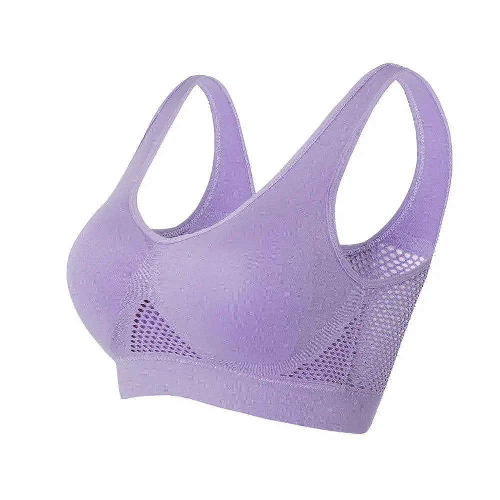 Ultimate Comfort Seamless Sports Bra for Women - Lift & Supportive Gym Brassiere, Wire-Free Design Our Lum PURPLE M