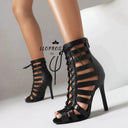 European Chic Cut-Out Peep Toe Heels Stylish Trendsetter