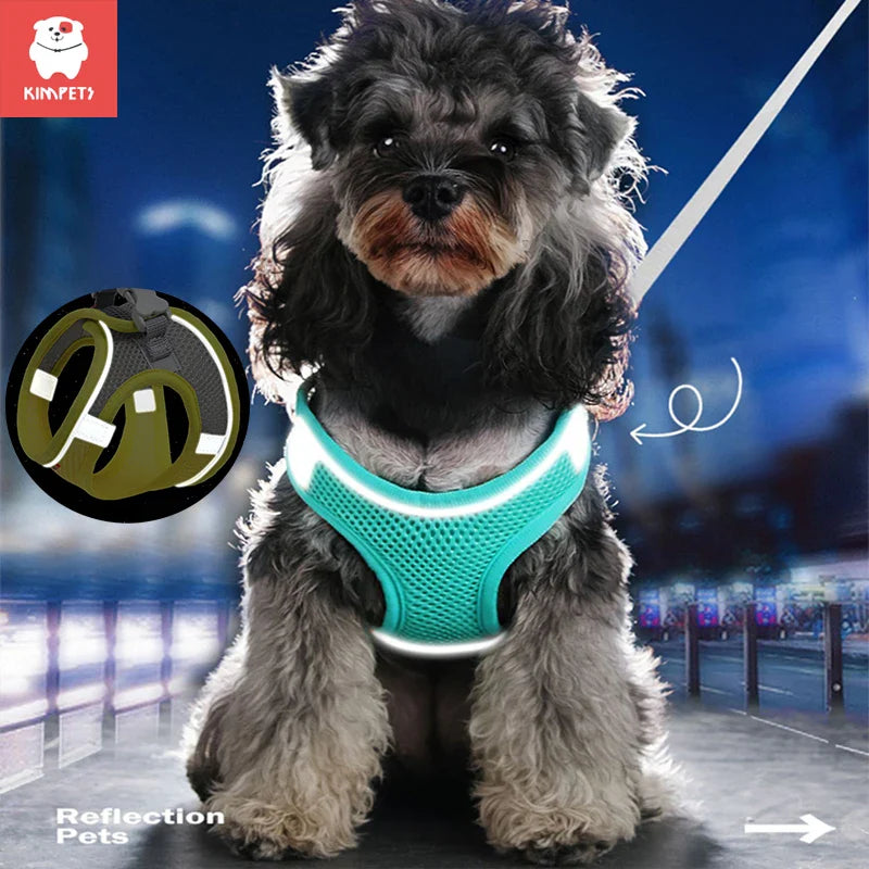 Kimpets Reflective Dog Harness Vest for Outdoor Walking  ourlum.com   