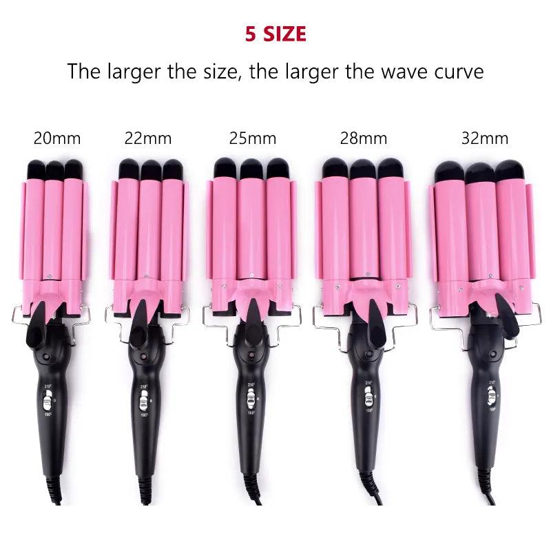 Triple Barrel S-Wave Hair Curler: Professional Styling Tool