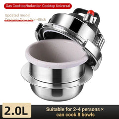 Portable Stainless Steel Pressure Cooker for Camping and Home Cooking (0.8-2L)