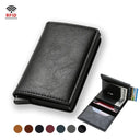 DIENQI Carbon RFID Wallet Male Mini Slim Money Card Holder