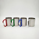 Portable Stainless Steel Camping Mug with Carabiner Handle