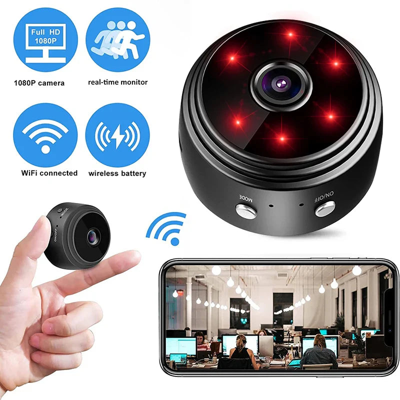 A9 Mini Camera: Night Vision Security System with Wireless Monitoring  ourlum.com   