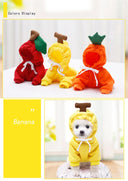 Cute Fruit Dog Clothes for Small Dogs Warm Hoodies Fleece