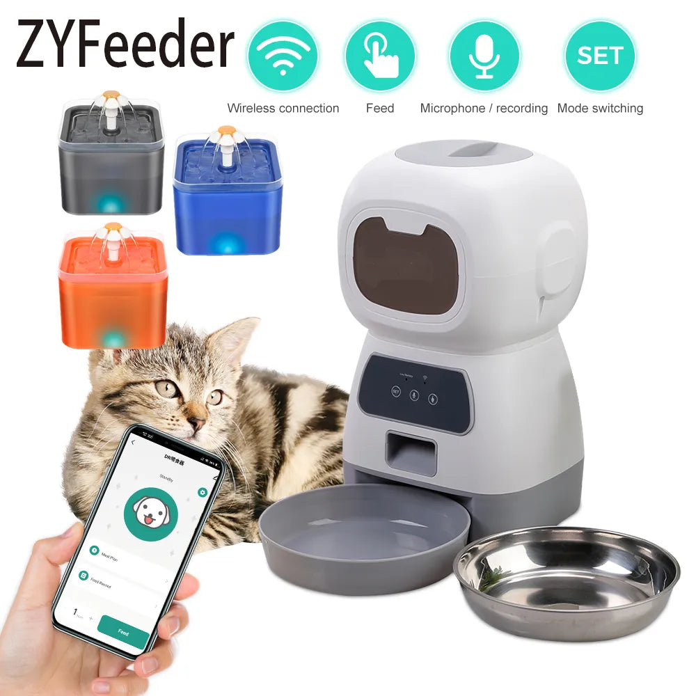 Automatic Pet Feeder WiFi Smart Food Dispenser Cat Dog Bowl: Healthy Feeding & Smart Connection  ourlum.com   