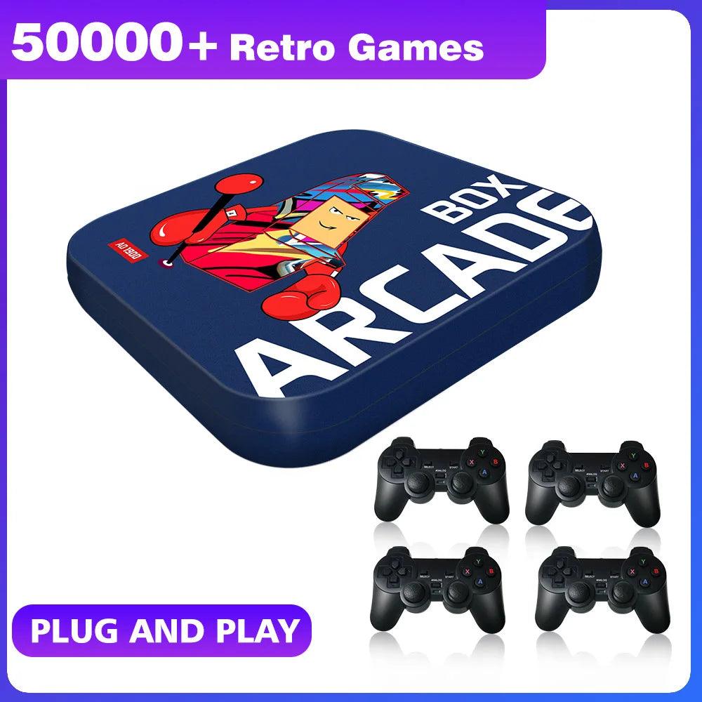 Video Game Console for N64/PS1/DC/SEGA/PSP Emulator Console Arcade Box Plug and Play 4K HD Retro Video Games with 4 Controllers  ourlum.com   