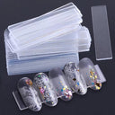 1Set False Nail Tips Nail Art Display Stand Transparent Practice Acrylic Gel Polish Holder Strip Manicure Showing Tools JI151-1  ourlum.com   