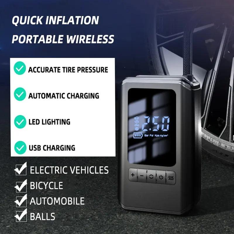 Portable Wireless Inflator: Versatile Tire Pump for Car Motorcycle  ourlum.com   