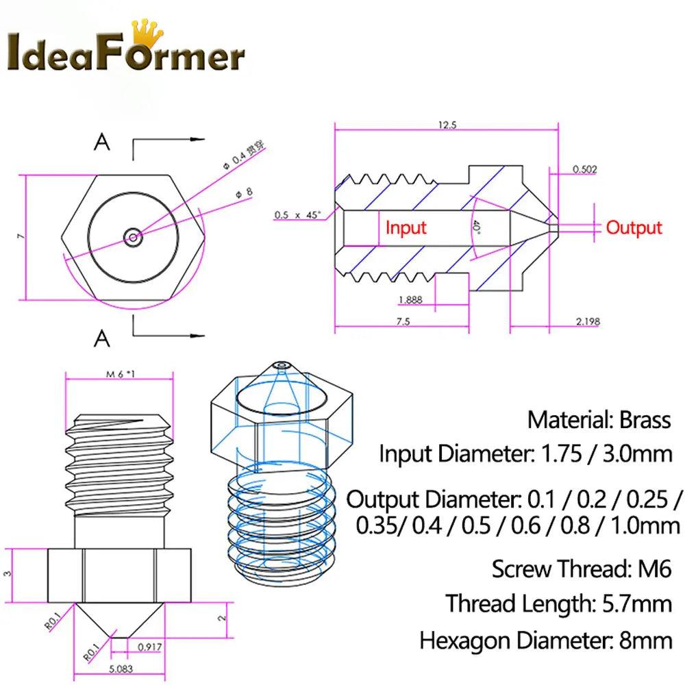 Brass Nozzle Set: Versatile Printing Options for Filament Printers  ourlum.com   