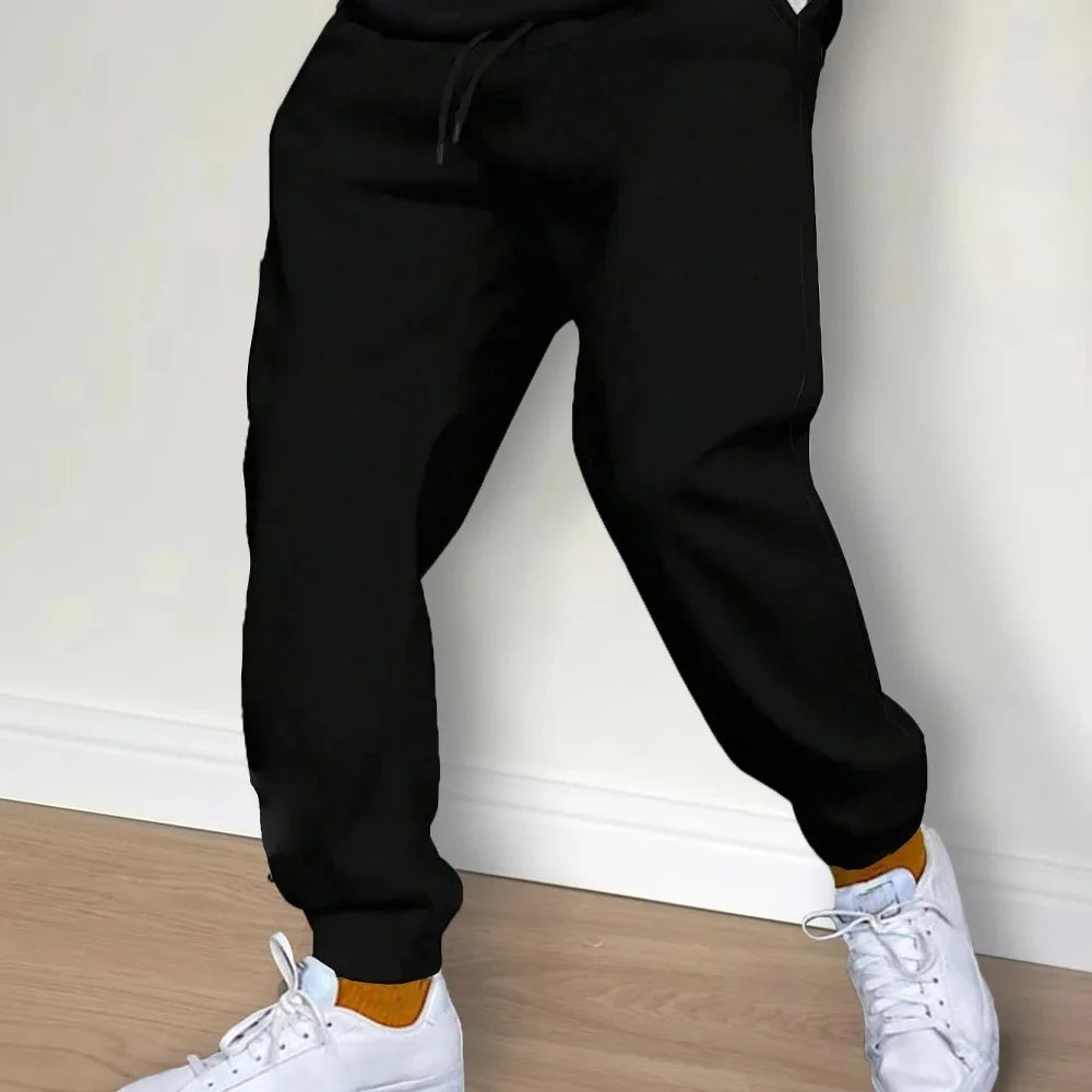 Men's Fleece Lined Casual Joggers for Autumn & Winter - Comfortable Running and Gym Sweatpants