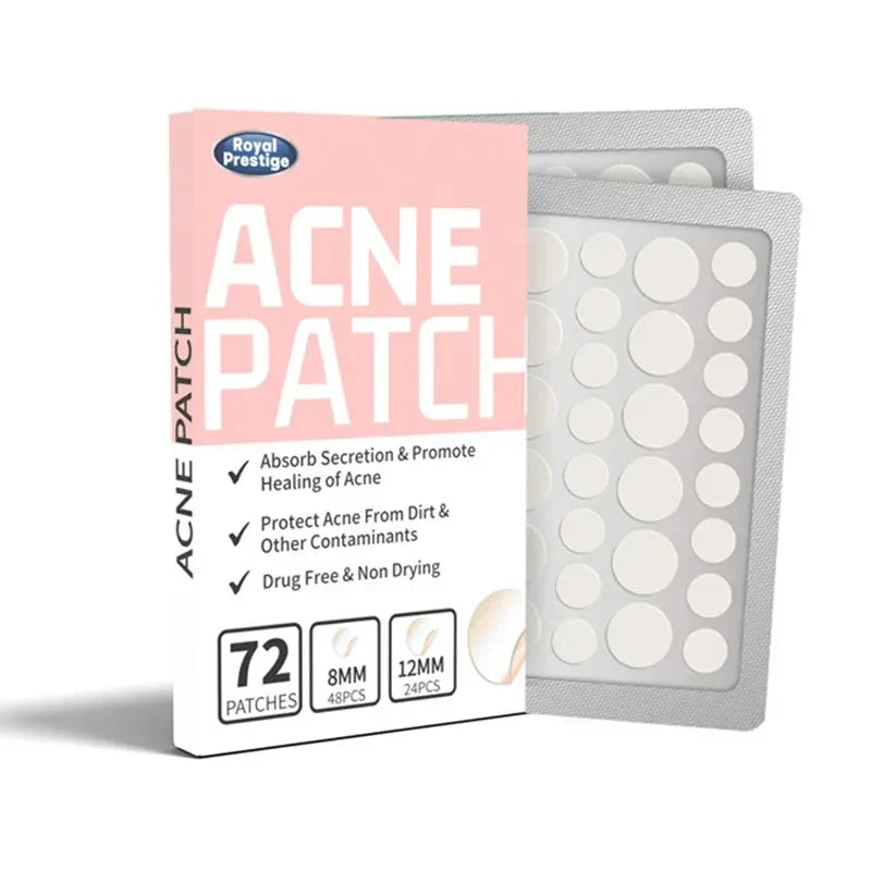 72Pcs Invisible Acne Patches Removal Pimple Anti-Acne Hydrocolloid Patches Spots Marks Concealer Repair Sticker Waterproof  ourlum.com 72PCS  