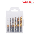 Hex Shank Titanium Plated HSS Tap Drill Bit Set for Metalworking