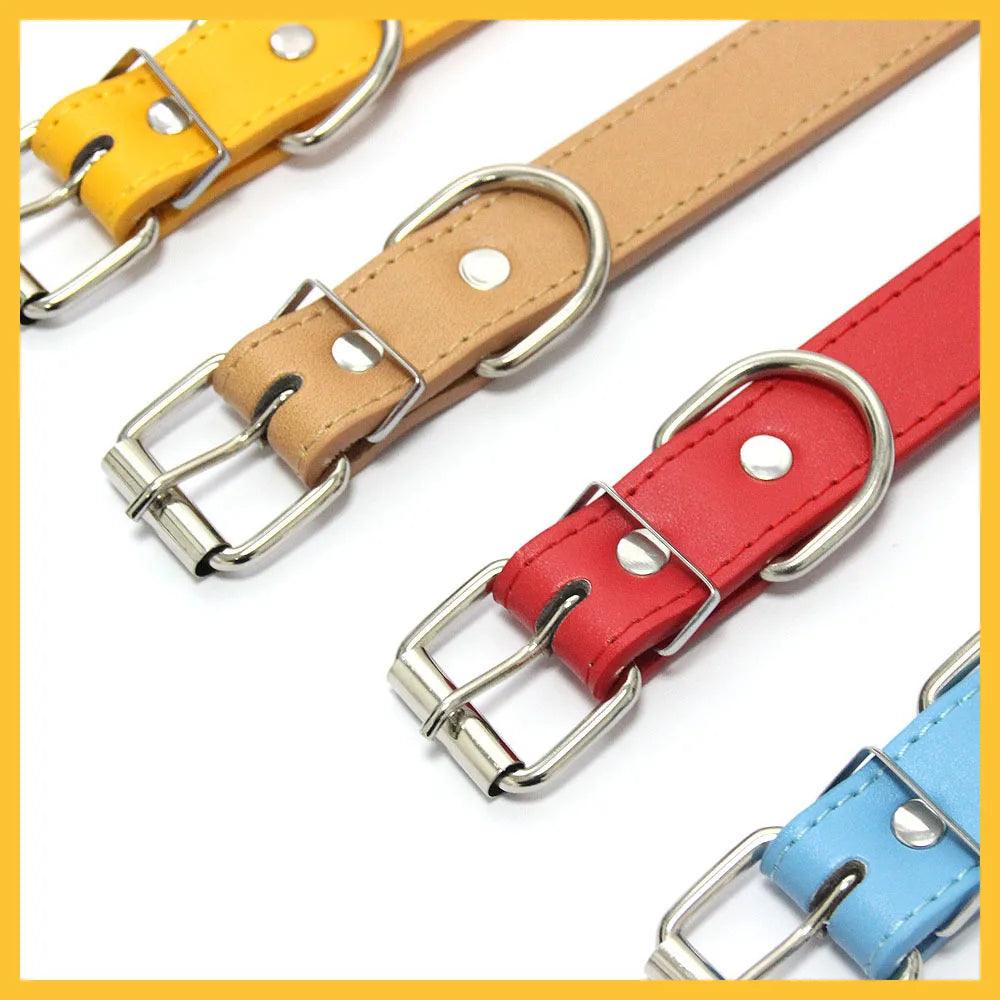 Leather Personalized Pet Collar with Rhinestone Letters for Dogs  ourlum.com   