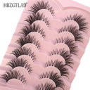 NEW 7Pairs Lashes manga Lashes 3D Clear Band Lashes Natural Look Wispy Mink Eyelashes Fluffy Cat Eye Lashes Pack Fake Eyelashes  ourlum.com 7pairsLF08  