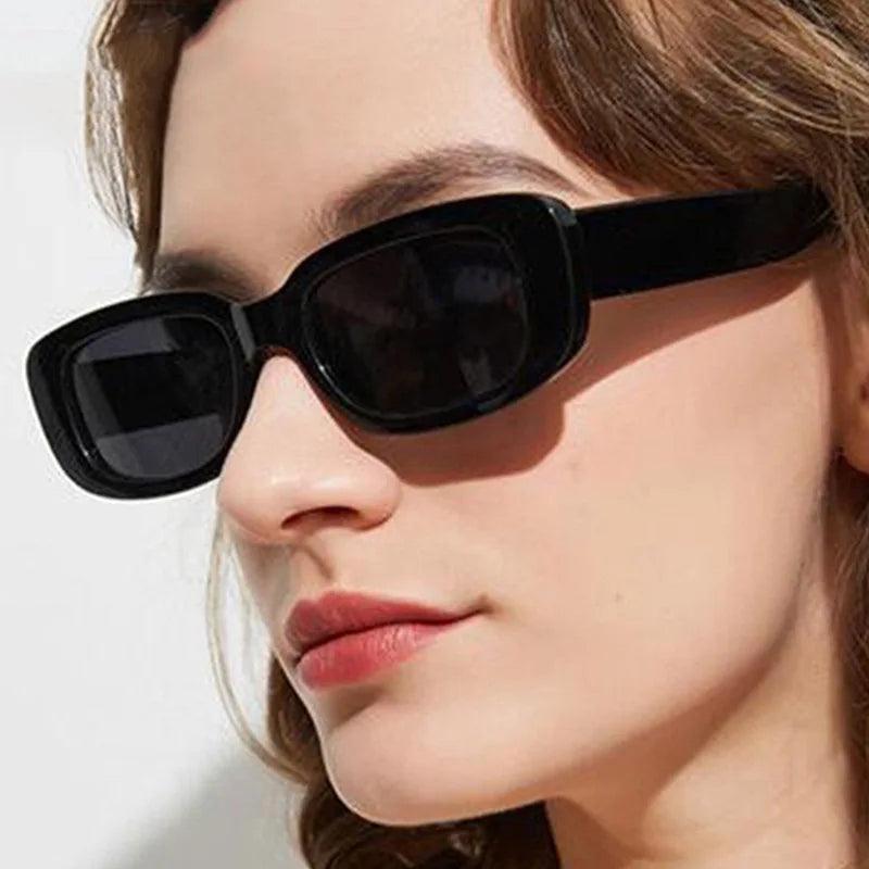 Trendy Vintage Rectangle Sunglasses for Women - UV400 Protection Designer Shades