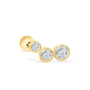 Moon Stud Earring: Elegant Silver Jewelry with Zircon Glam