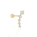 Moon Stud Earring: Elegant Silver Jewelry with Zircon Glam