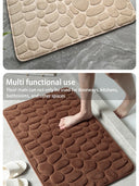 Embossed Pebble Bath Rug Non-Slip Memory Foam Mat 24x17