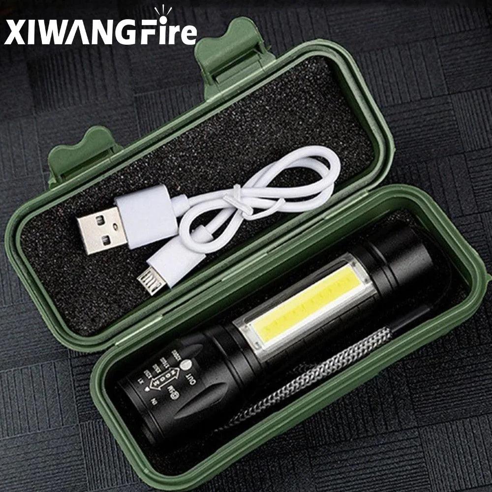 Rechargeable LED Mini Torch: Compact Zoom Flashlight for Camping  ourlum.com   