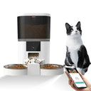 4L Pet Feeder with HD Camera: Automatic Dispenser for Cats and Dogs  ourlum.com WHITE CHINA 