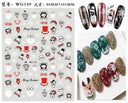 Festive Santa & Snowman Nail Art Stickers for Manicures