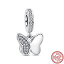 Crown Flowers Heart Silver Bead Charm Elegant Pandora Accessory