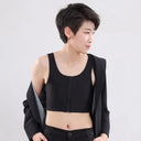 Chest Breast Binder Trans Crop Top Bandage Zipper Bra Tank