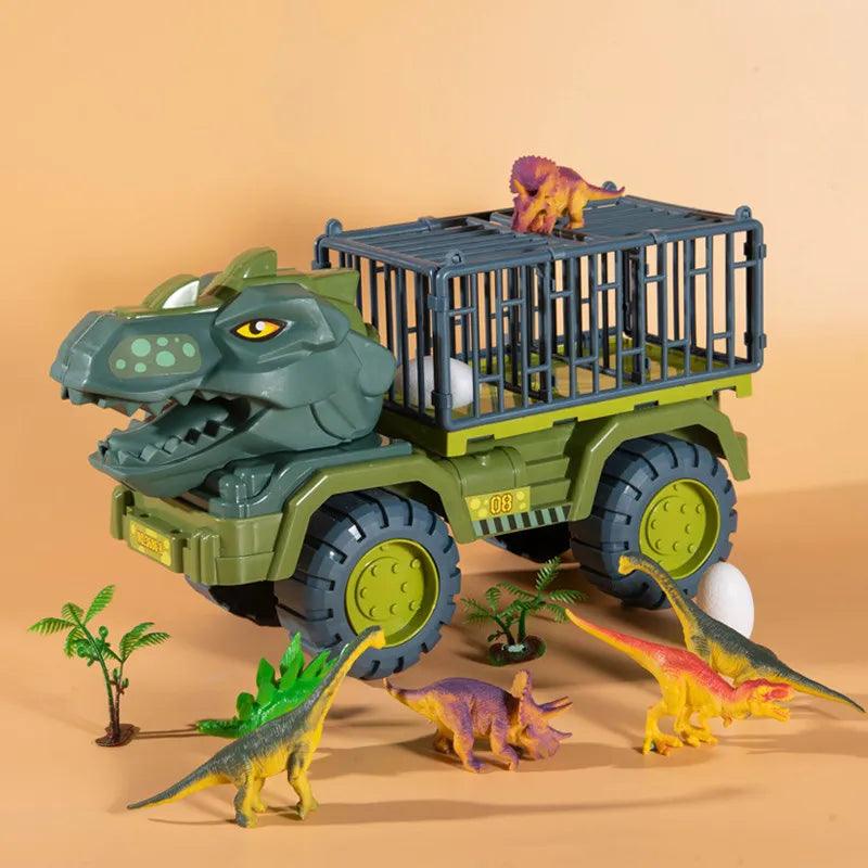 Dinosaur Truck Transporter Toy: Educational ABS Plastic Kids Play Set  ourlum.com   