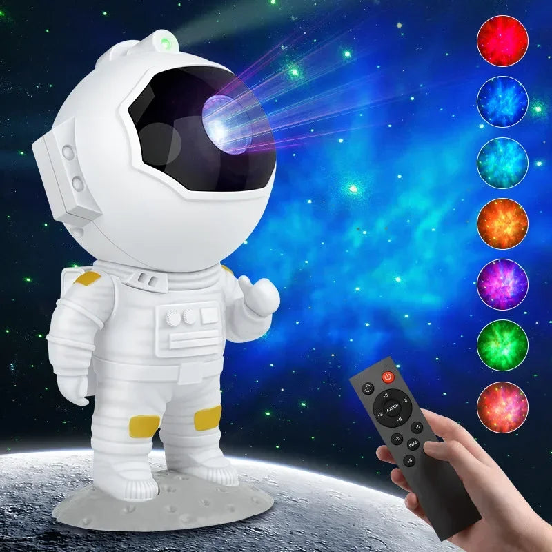 Astronaut Galaxy Projector Night Light - Kids' Room Decor with Remote & Soothing Sounds