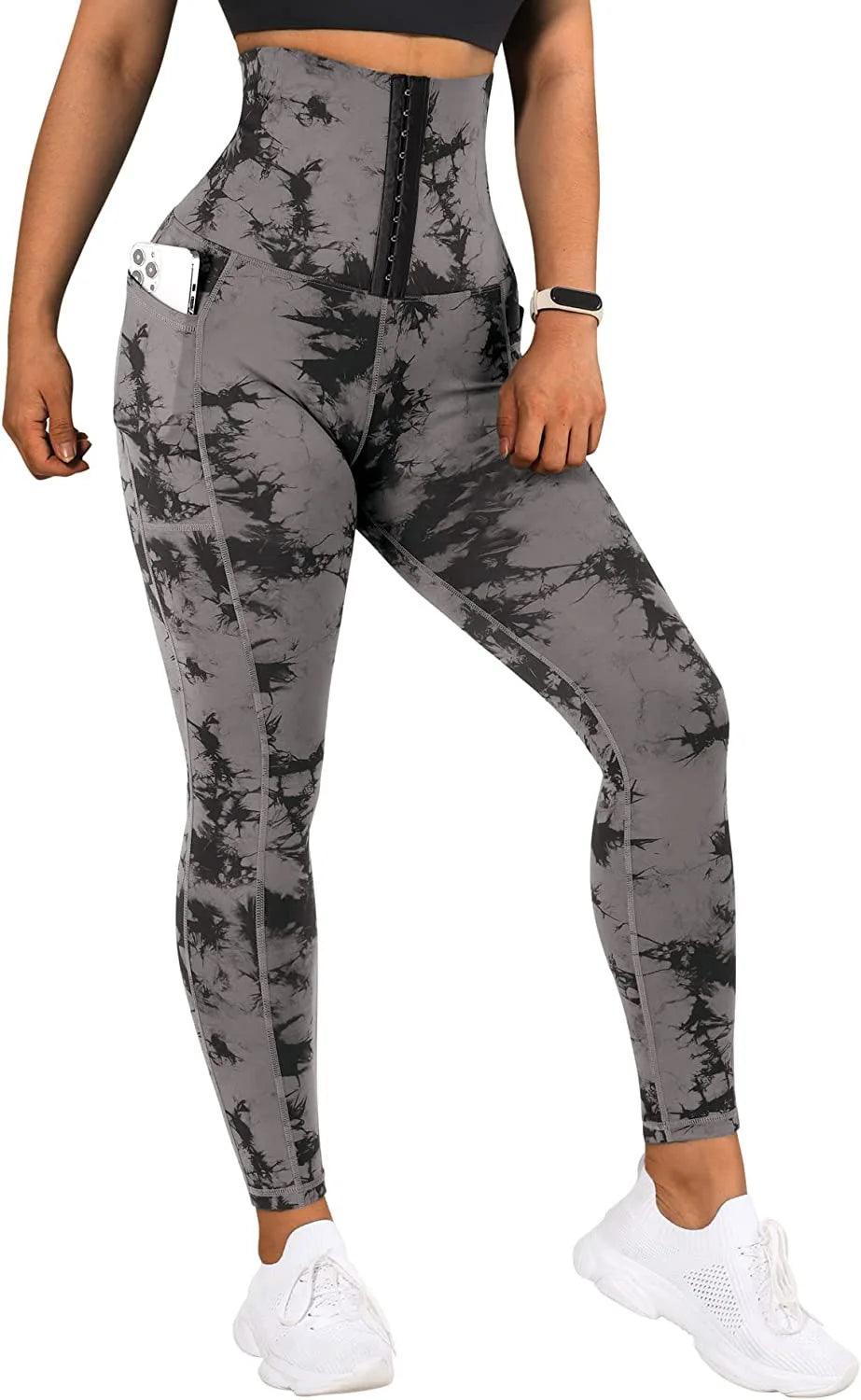 Trendy Gradient Tie Dye Leggings with Pockets for Women - Stylish Yoga Pants  ourlum.com   