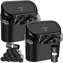 3Pcs Car Trash Can with Lid and 60 Garbage Bags Leak-proof