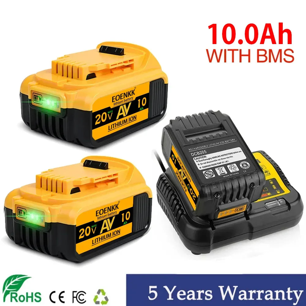 20V Lithium Replacement Battery for Dewalt 18V Tools - High Capacity & Efficient