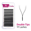 Fadvan 3D YY Shaped Lashes Extension 3 Split Tips Eyelash Soft BASF Lash C/D/DD Curl Hand-Made High Quality Premade Fan Eyelashe  ourlum.com Double tips yy lash C 0.07mm | 8mm