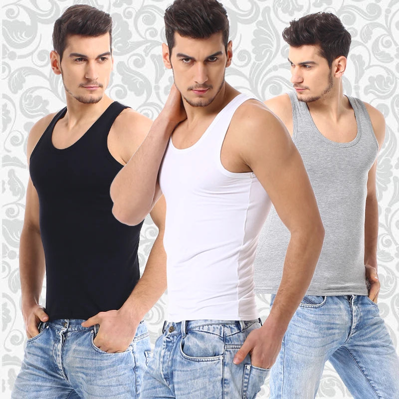 Men's Lightweight Cotton Vest for All Seasons - Casual Slim Fit Fitness Sweatshirt