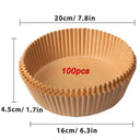 50-Pack Air Fryer Disposable Non-Stick Baking Parchment Papers  ourlum.com Brown 100Pcs-16cm  