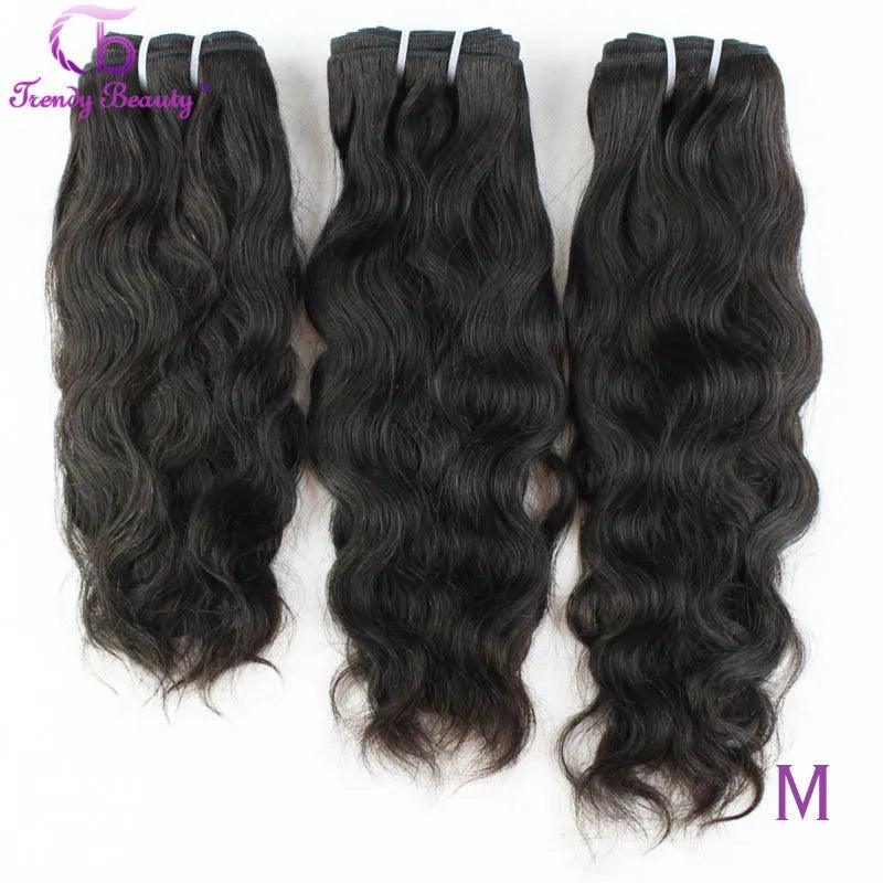 Luxe Peruvian Natural Wave Human Hair Extensions Bundle Set - Free Shipping  ourlum.com 16 16 16  