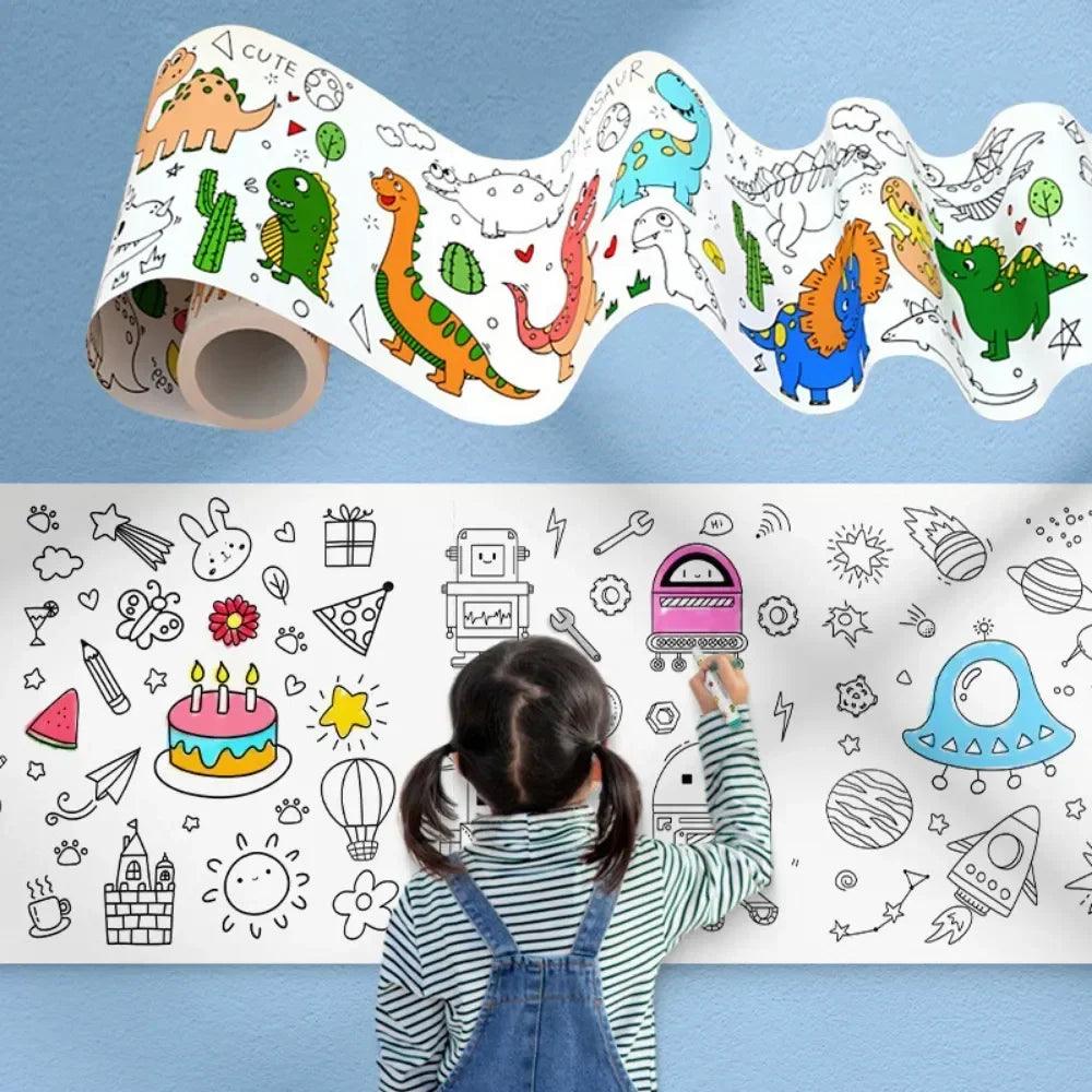 Children's Sticky Drawing Paper Roll for Kids DIY Painting - Educational Toys  ourlum.com   