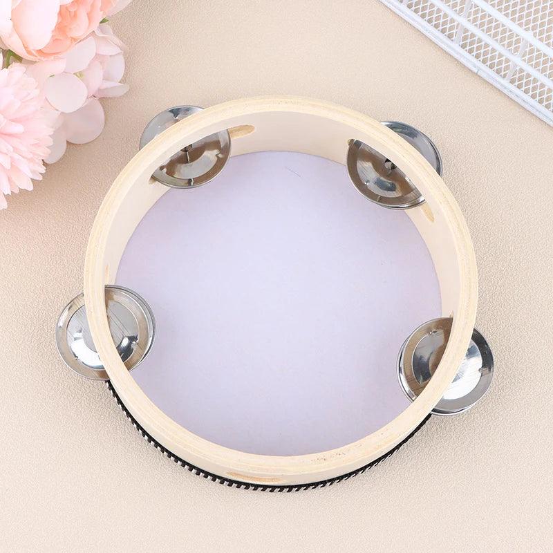 1Pc 15cm Wooden Tambourine Drum Kids Handheld Drum Percussion Musical Instruments Toys For Children Educational Toys