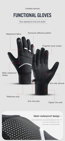 Kyncilor Winter Sports Cycling Skiing Gloves Black Warm Waterproof Touchscreen