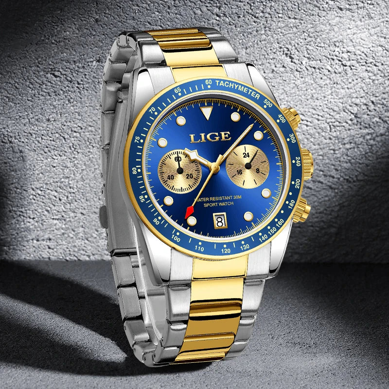 Luxury Stainless Steel Men's Luminous Quartz Watch with Date Display  OurLum.com   